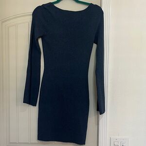 H&M Boat Neck low back Long Sleeve ribbed dress NWT M